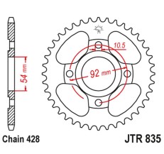 JT ZĘBATKA TYLNA 843 49 YAMAHA SR 125 '82-03 (84349JT) (ŁAŃC. 428)