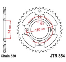 JT ZĘBATKA TYLNA 854 41 YAMAHA XS 250 '80-82, XS 500 '78-80 (85441JT) (ŁAŃC. 530)