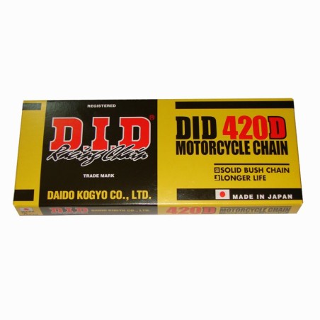 DID 420D-108 ŁAŃCUCH (108 OGNIW) BEZ O-RINGÓW (OTWARTY + ZAPINKA)