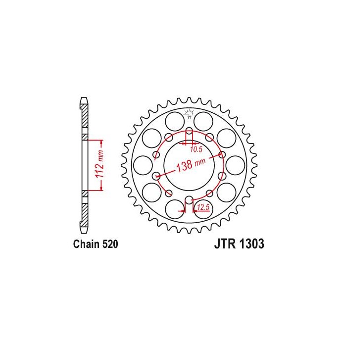 JT ZĘBATKA TYLNA 4384 43 HONDA CBR 600 '91-'98, CBR 600 '11-'14, CBR 900 RR FIREBLADE '93-'98 (JJTR1303.43) (ŁAŃC. 520)