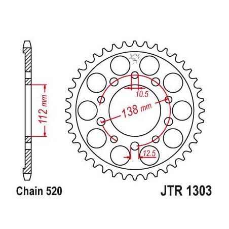 JT ZĘBATKA TYLNA 4384 43 HONDA CBR 600 '91-'98, CBR 600 '11-'14, CBR 900 RR FIREBLADE '93-'98 (JJTR1303.43) (ŁAŃC. 520)