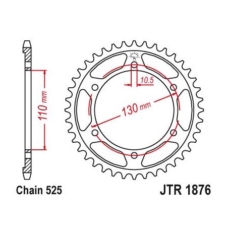 JT ZĘBATKA TYLNA 4285 42 YAMAHA YZF-R7 '22-'23, MT-10 (MTN1000) '22-'23 (428542JT) (ŁAŃC. 525)