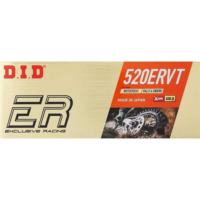 DID 520ERVT-122 ŁAŃCUCH (122 OGNIW) X-RING (ZŁOTY) (OTWARTY + ZAPINKA)