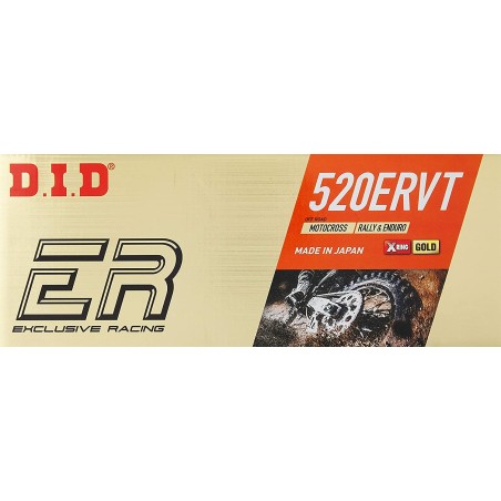 DID 520ERVT-122 ŁAŃCUCH (122 OGNIW) X-RING (ZŁOTY) (OTWARTY + ZAPINKA)