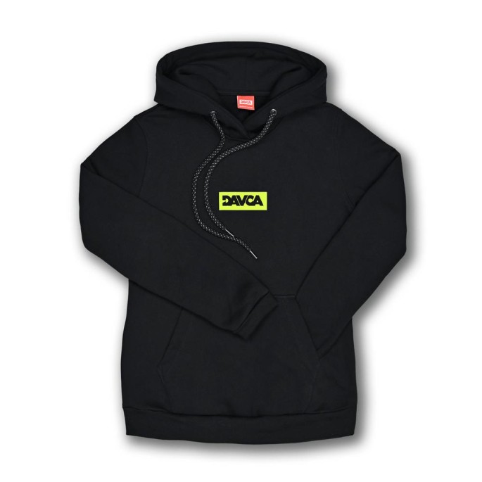 DAVCA Hoodie black Small logo fluo