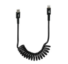 38701 Spring cable Usb  Apple 8 Pin - 100 cm – Black