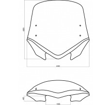 Uniwersalna szyba do motocykli bez owiewek MRA, forma VFVTZ, przyciemniana