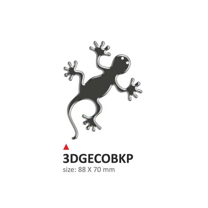 PRINT wypukła naklejka Geco czarne reflex