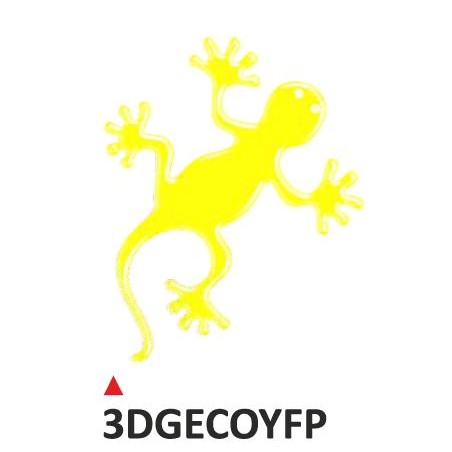 PRINT wypukła naklejka Geco żółte fluorescent