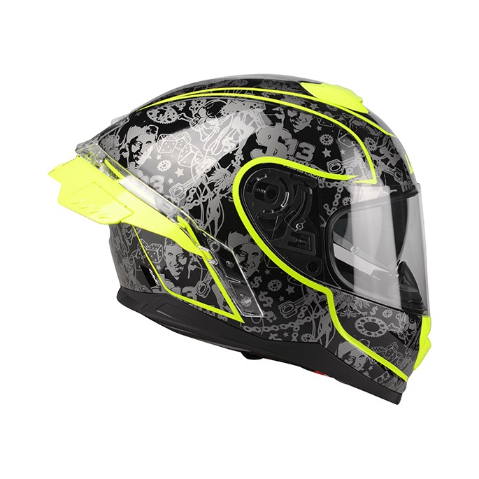 Kask Motocyklowy LAZER RAFALE SR $13 Original (kol. Czarny - Żółty Fluo) rozm. S