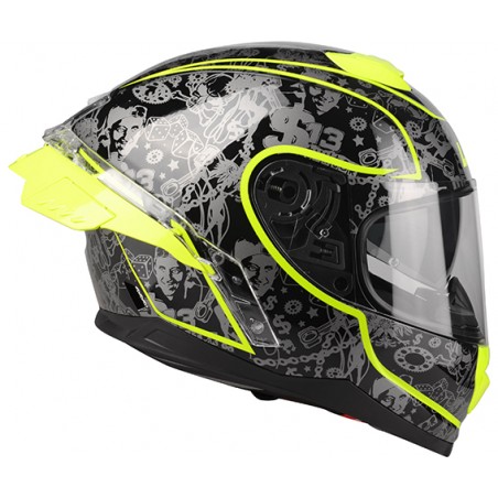 Kask Motocyklowy LAZER RAFALE SR $13 Original (kol. Czarny - Żółty Fluo) rozm. S