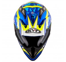 Kask Motocyklowy KYT STRIKE EAGLE REEF niebieski/żółty fluo - M