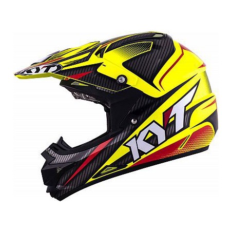 Kask Motocyklowy KYT CROSS OVER POWER czarny / żółty fluo - XS