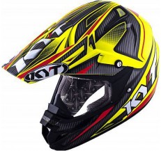 Kask Motocyklowy KYT CROSS OVER POWER czarny / żółty fluo - XS