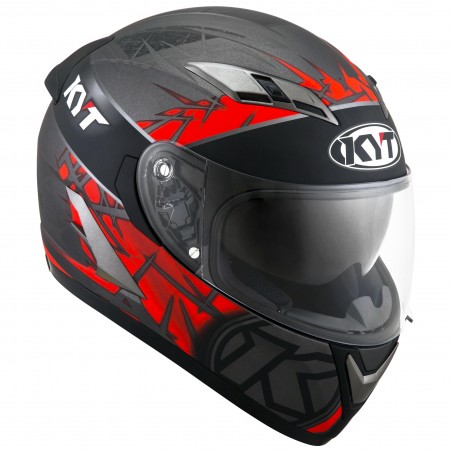 Kask Motocyklowy KYT FALCON 2 RIFT czerwony/antracytowy - XL