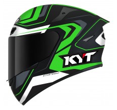Kask Motocyklowy KYT TT-COURSE OVERTECH czarny/zielony - L