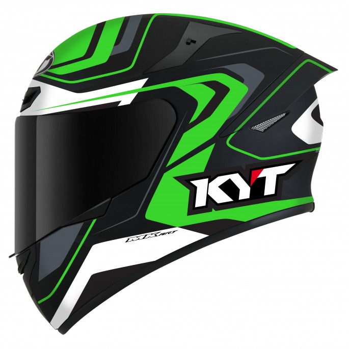 Kask Motocyklowy KYT TT-COURSE OVERTECH czarny/zielony - L
