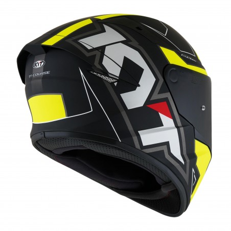 Kask Motocyklowy KYT TT-COURSE ELECTRON matowy czarny/żołty - XL