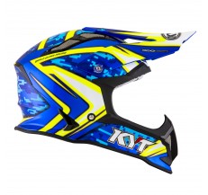 Kask Motocyklowy KYT STRIKE EAGLE REEF niebieski/żółty fluo - L