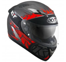 Kask Motocyklowy KYT FALCON 2 RIFT czerwony/antracytowy - L