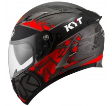 Kask Motocyklowy KYT FALCON 2 RIFT czerwony/antracytowy - L