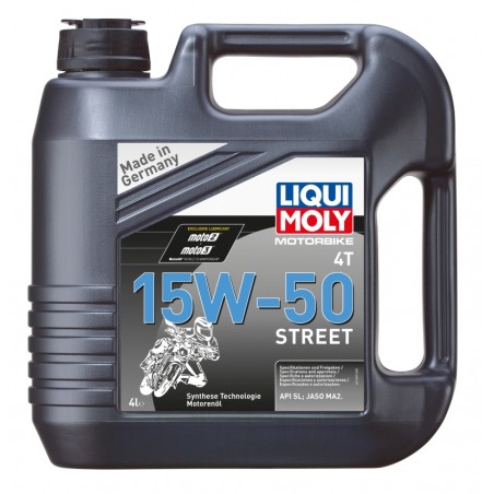 LIQUI MOLY Olej silnikowy półsyntetyczny do motocykli 15W50 Street 4T 4 litry