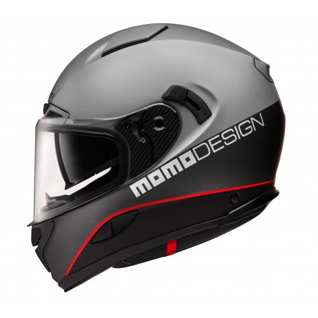 Kask Motocyklowy MOMO HORNET (Grey Asphalt / Rad / Black/ Silver) rozm. M